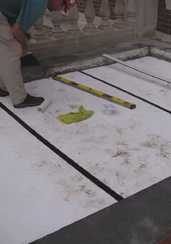 Geofoam was used beneath the concrete topping coat to reduce the load