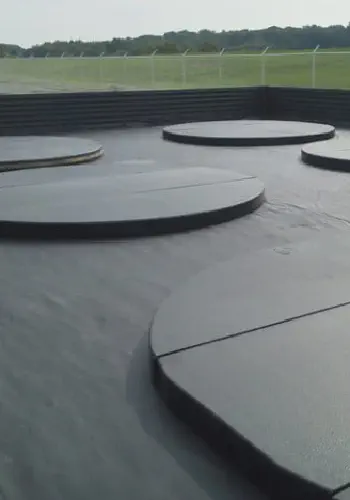 EPS is used to create thick pads under the steel tanks