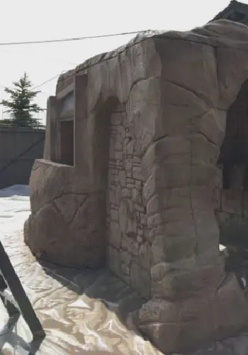 EPS Foam were used to sculpt caves & walls