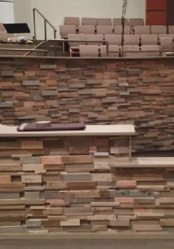 Creative wall finish produced using EPS foam sheets.