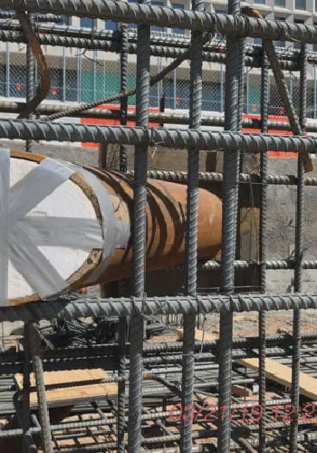 EPS Foam used to Seal a Cylinder for a Concrete Pour