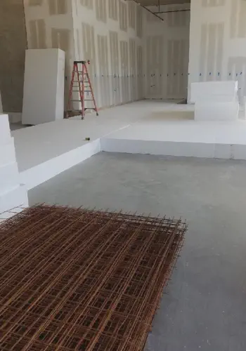 Geofoam fill used to raise the floor elevation